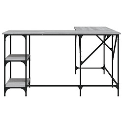 Helloshop26 Bureau en L sonoma gris - 139 x 139 x 75 cm