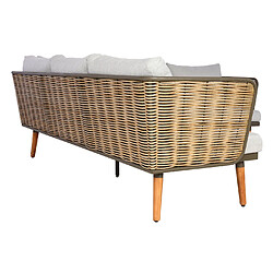 Decoshop26 Salon de jardin 7 places - Or et gris pas cher