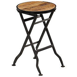 Helloshop26 Bureau avec tabouret pliant bois mangue