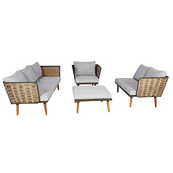 Avis Decoshop26 Salon de jardin 7 places - Or et gris