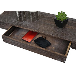 Avis Decoshop26 Étagère murale avec tiroir - Marron