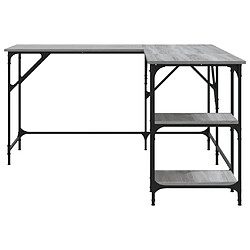 Helloshop26 Bureau en L sonoma gris - 139 x 139 x 75 cm