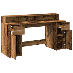 Acheter Helloshop26 Bureau LED vieux bois 02_0023441