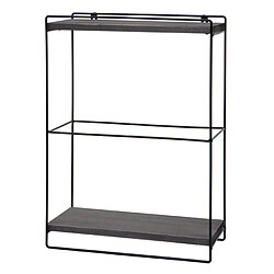 Decoshop26 Étagère murale bois métal - Noir