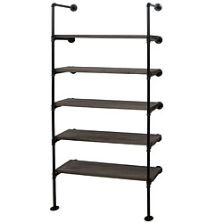 Decoshop26 Étagère industrielle - Gris foncé