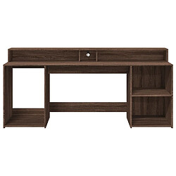 Helloshop26 Bureau LED 200x55x91 cm bois chêne marron