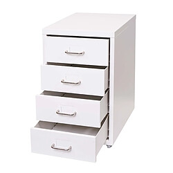 Decoshop26 Caisson de bureau - Blanc