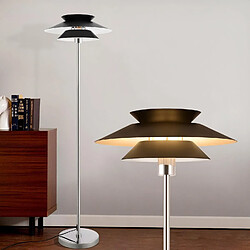 ZMH Lampadaire LED noir/blanc Lampadaire E27 1 flamme avec interrupteur à pied Métal