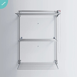 Foxydry Tower 100 Séchoir mural pliable - Gris Séchoir tour mural - Réglable et pliable - 108x137x52 cm - 3 niveaux - Capacité 30 kg