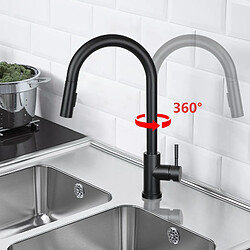 Avis ZMH mitigeur cuisine noir/nickel douche acier inoxydable orientable à 360° extensible 2 types de douchette