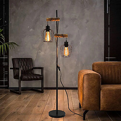 Acheter Zmh Lampadaire vintage 2 flammes - Noir