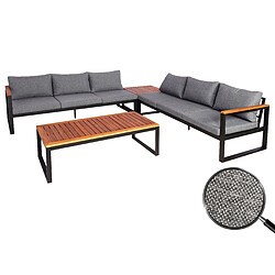 Decoshop26 Salon de jardin 6 places - Gris foncé