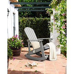 Beliani Chaise de jardin ADIRONDACK - Bois synthétique Gris