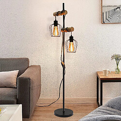 Zmh Lampadaire vintage 2 flammes - Noir pas cher