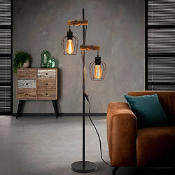 ZMH Lampadaire Vintage Living Room 2 Flame 150CM Cable Industrial Bedroom Hallway