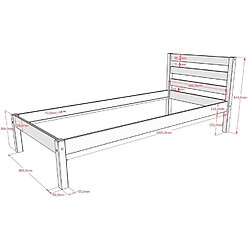 Avis VIPACK Lit simple 90x200