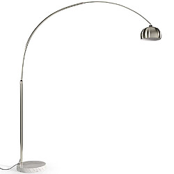 ICONIK INTERIOR Lampadaire avec Base en Marbre - Lampe de Salon - Bouw Blanc