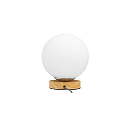 ICONIK INTERIOR Lampe de Table - Lampe de Salon Design Globe - Mon Bois naturel