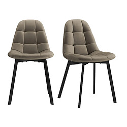 Moloo STELLIA-Chaise en velours Taupe Clair (x2)