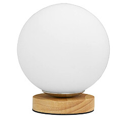 ICONIK INTERIOR Lampe de Table - Lampe de Salon Design Globe - Mon Bois naturel