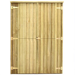 Helloshop26 Abri de jardin cabane cabanon maison de stockage remise extérieur hangar outils robuste 123 x 50 x 171 cm Pinède imprégnée marron 02_0022402