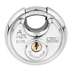 BURG-WÄCHTER Cadenas cylindrique - BURG WACHTER - 21 70 SB - Acier inoxydable 70 mm, ouverture a clé