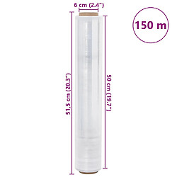 vidaXL Film étirable 2 pcs transparent 30 µm 50 cm x 150 m pas cher