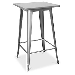 ICONIK INTERIOR Table tabouret carrée - Design industriel - 100 cm - Galla Acier