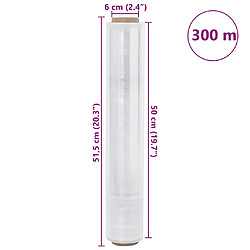 vidaXL Film étirable 6 pcs transparent 20 µm 50 cm x 300 m pas cher
