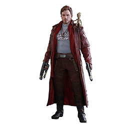 Hot toys figurine 1/6 Star-Lord Deluxe Figurine de collection pop culture 1/6 - Tête masquée LED - 30+ articulations - armes et accessoires - version Deluxe Guardians of the Galaxy Vol.2