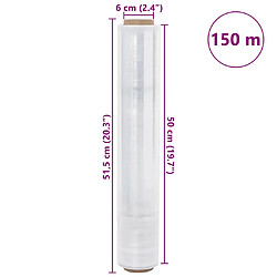 vidaXL Film étirable 6 pcs transparent 17 µm 50 cm x 150 m pas cher