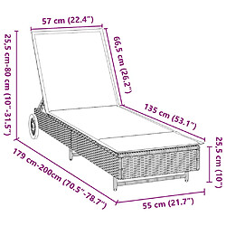 Chaise longue VidaXL - Gris clair pas cher