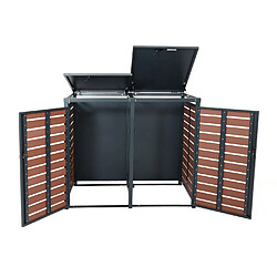 Acheter decoshop26 04_0007015 - Abris poubelles 2 compartiments