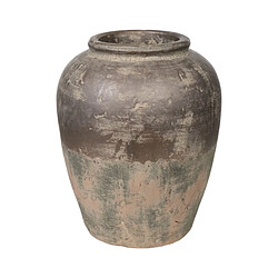 Romimex Vase Marron Gris Terre Cuite