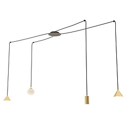 Epikasa Suspension Fuji Suspension - Or - Métal et plastique - E14/GU10/GX53 - Sans ampoule - 200x200x200 cm