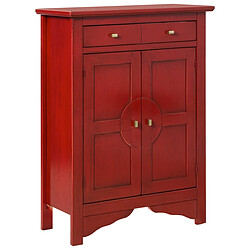 EPIKASA Armoire Canton, Rouge, Bois, 85x37x115 cm