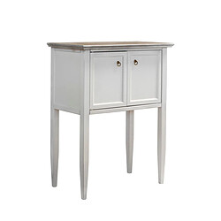 Epikasa Table de chevet Luisa - Blanc Table de chevet - Bois et panneaux MDF - Blanc - 60,5 x 35 x 78,5 cm - Structure en bois de Toulipier