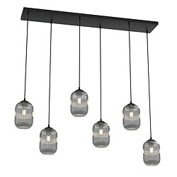 EPIKASA Suspension Verdi Lampe suspendue design original - Abat-jour forme jarre - 6xE27 - Dimensions 115x22x140 cm