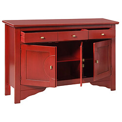 EPIKASA Armoire à Usages Multiples Canton, Rouge, Bois, 130x37x84 cm