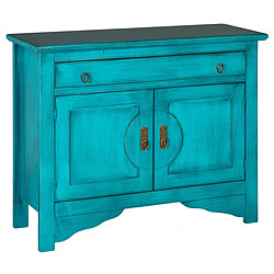 EPIKASA Armoire à Usages Multiples Canton, Bleu, Bois, 100x37x84 cm