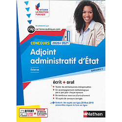 Adjoint administratif d'Etat : concours 2020-2021, externe, catégorie C : écrit + oral - Occasion