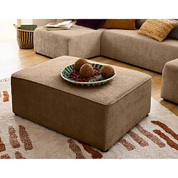 Bestmobilier Pouf Topaze en velours - Beige