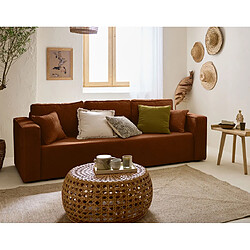 Bestmobilier Topaze - Canapé 3 Places Convertible Velours Terracotta