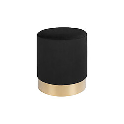 Lisa design Pouf velours rond - Noir