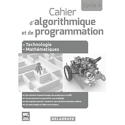 Cahier d'algorithmique et de programmation : technologie, mathématiques, cycle 4 : livre du professeur - Occasion