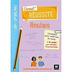 Carnet de réussite anglais, CAP, 2de bac pro