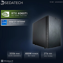 Sedatech Mini-PC, Intel i7-14700KF, RTX4060Ti, 32Go DDR5, 2To SSD, Win 11