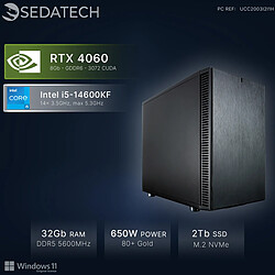 Sedatech Mini-PC, Intel i5-14600KF, RTX4060, 32Go DDR5, 2To SSD, Win 11