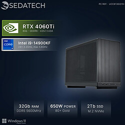 Sedatech Mini-PC, Intel i9-14900KF, RTX4060Ti, 32Go DDR5, 2To SSD, Win 11