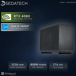 Sedatech Mini-PC, Intel i5-14400F, RTX4060, 32Go DDR5, 2To SSD, Win 11